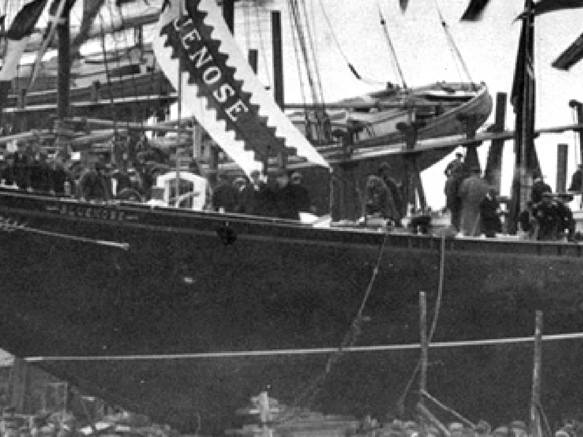Black and white photograph of Bluenose II 